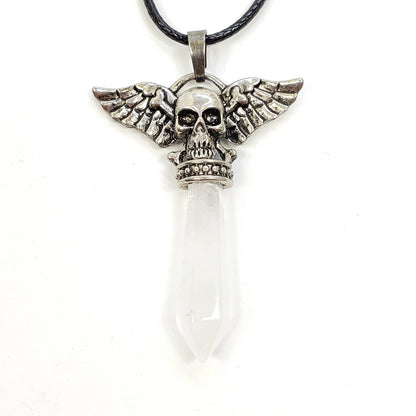 Crystal Point Skull with Wings in Assorted Gemstones SALE