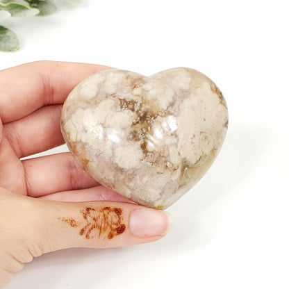 Flower Agate Heart, 62mm