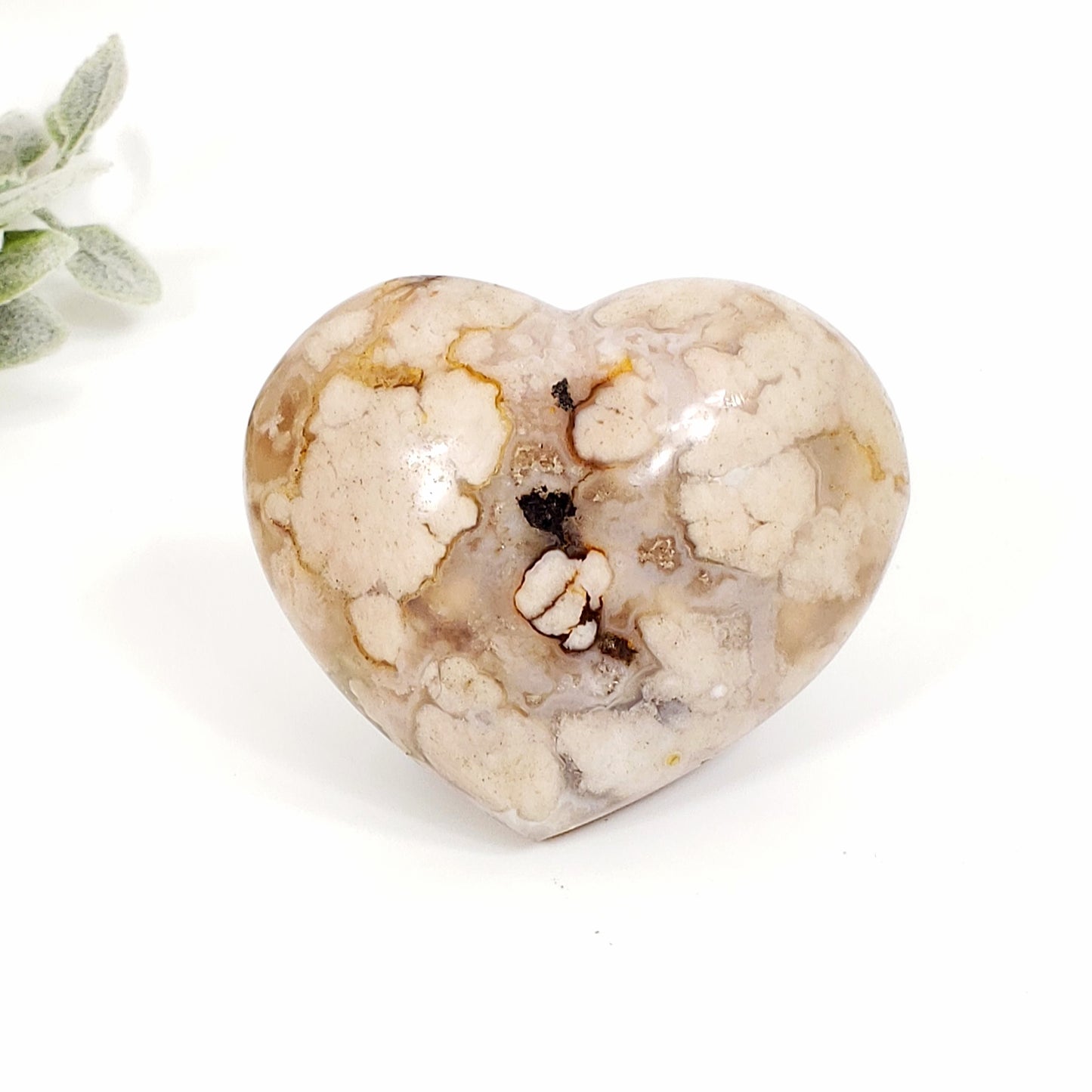 Flower Agate Heart, 62mm