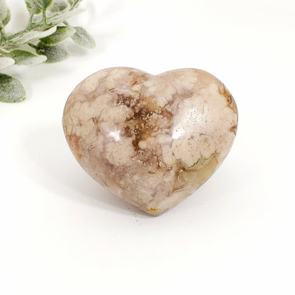 Flower Agate Heart, 62mm