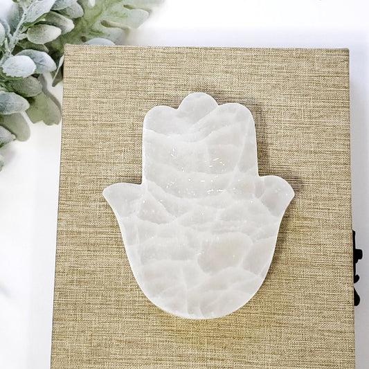 Selenite Hamsa