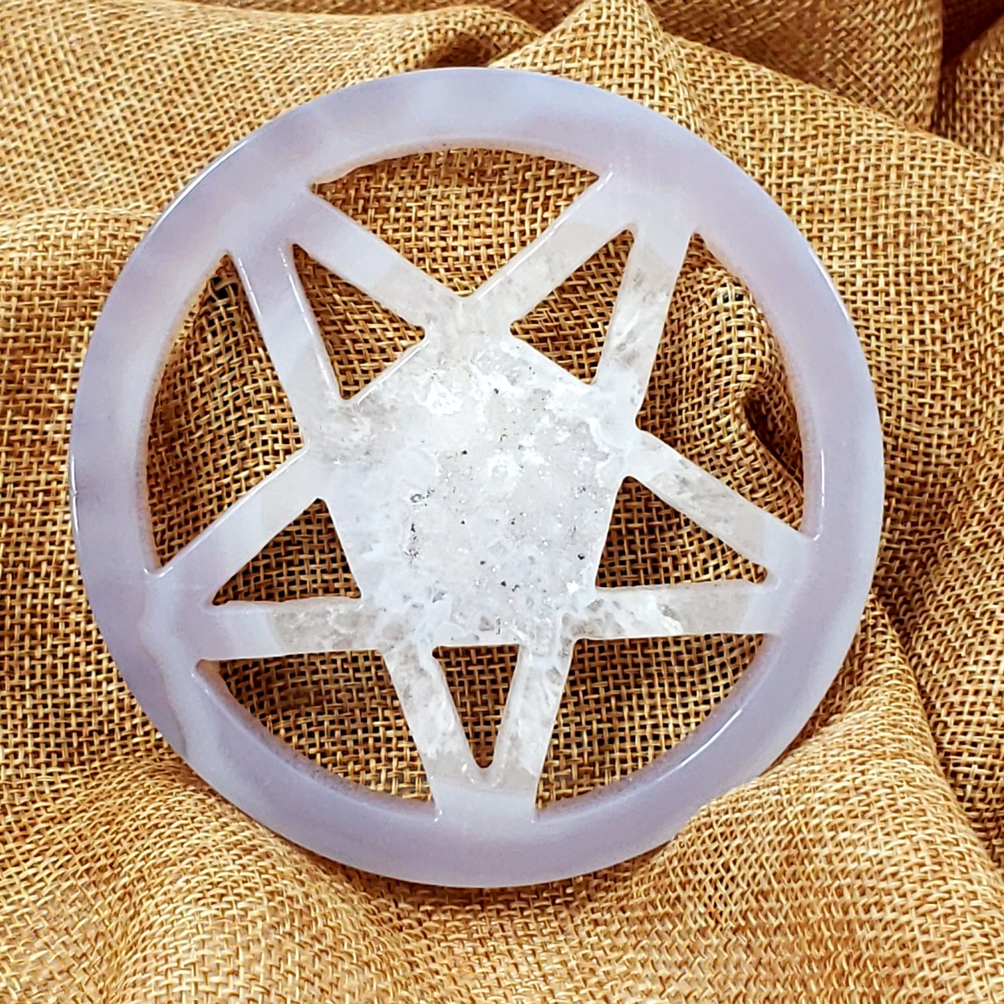 Druzy Agate Pentagram (96mm)