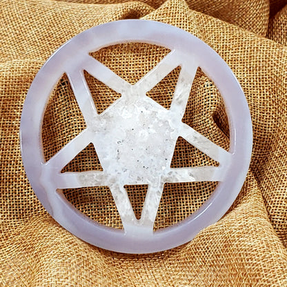 Druzy Agate Pentagram (96mm)