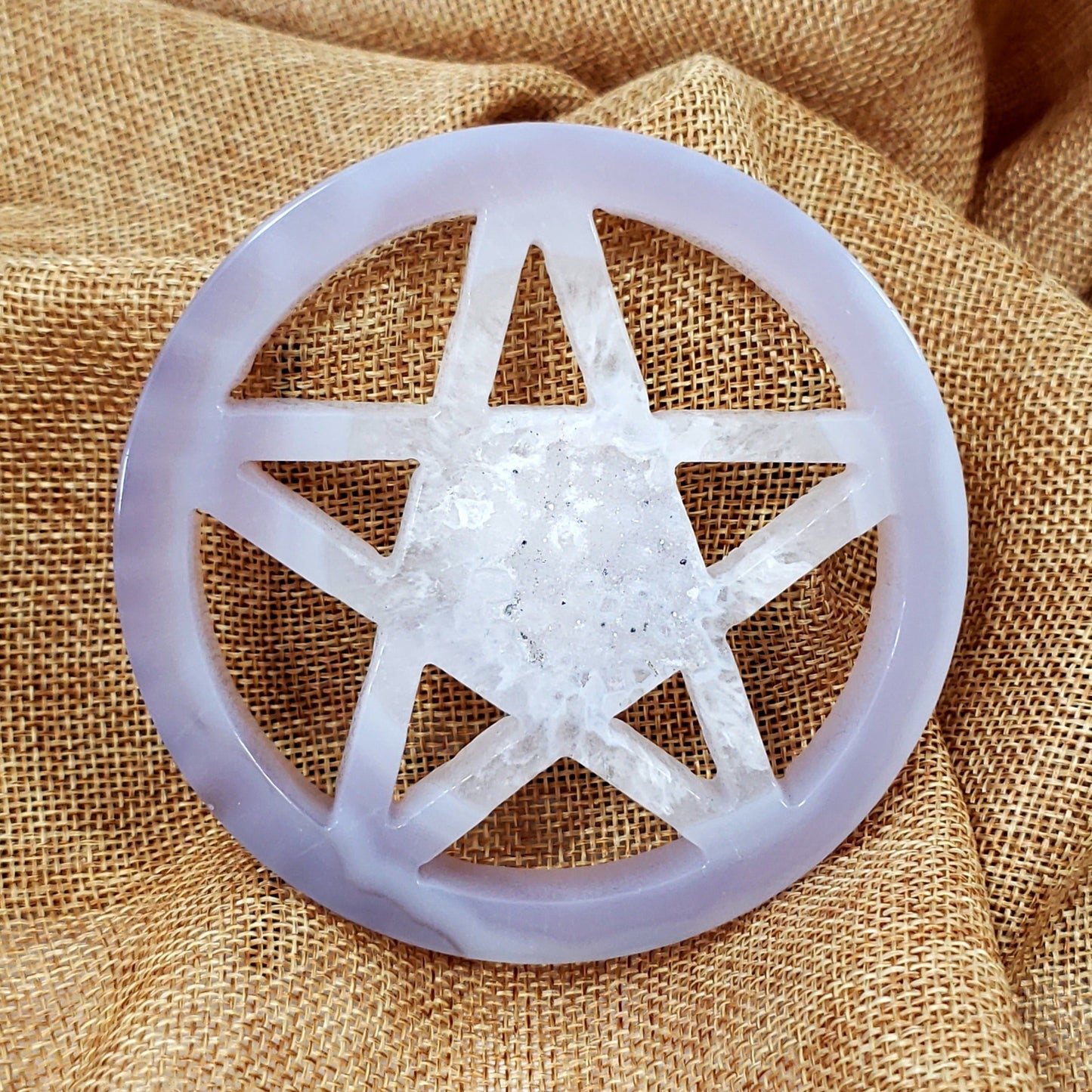 Druzy Agate Pentagram (96mm)