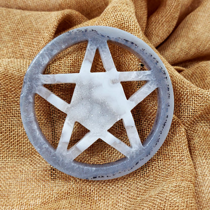 Druzy Agate Pentagram 95mm