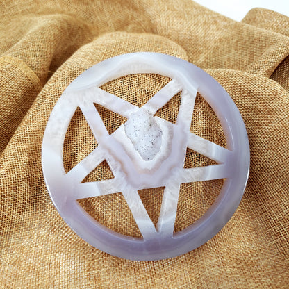 Druzy Agate Pentagram (124mm)