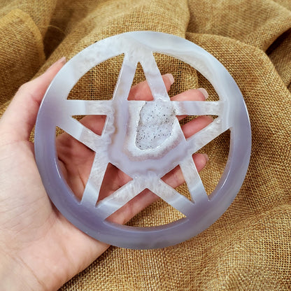 Druzy Agate Pentagram (124mm)