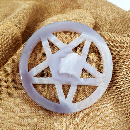 Druzy Agate Pentagram (124mm)