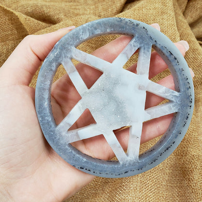 Druzy Agate Pentagram 95mm