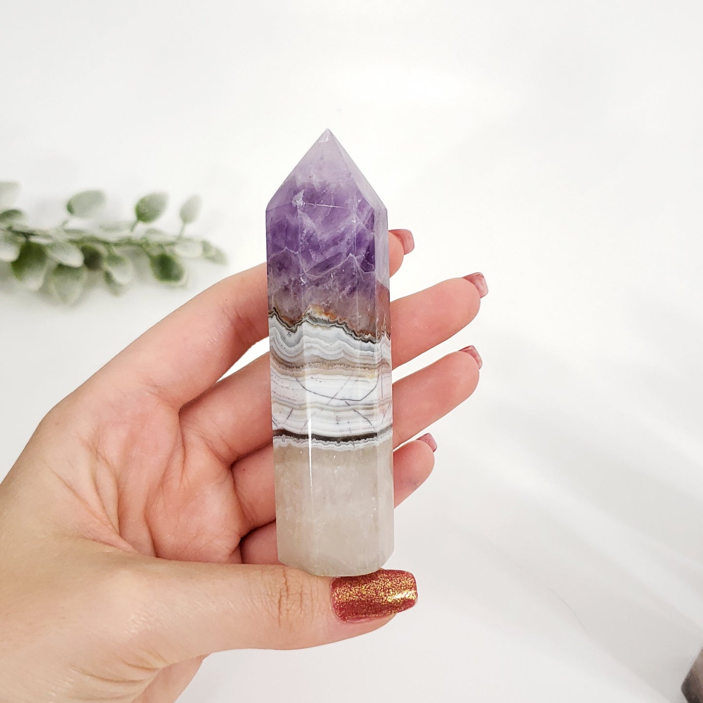 Amethyst Lace Agate Crystal Point