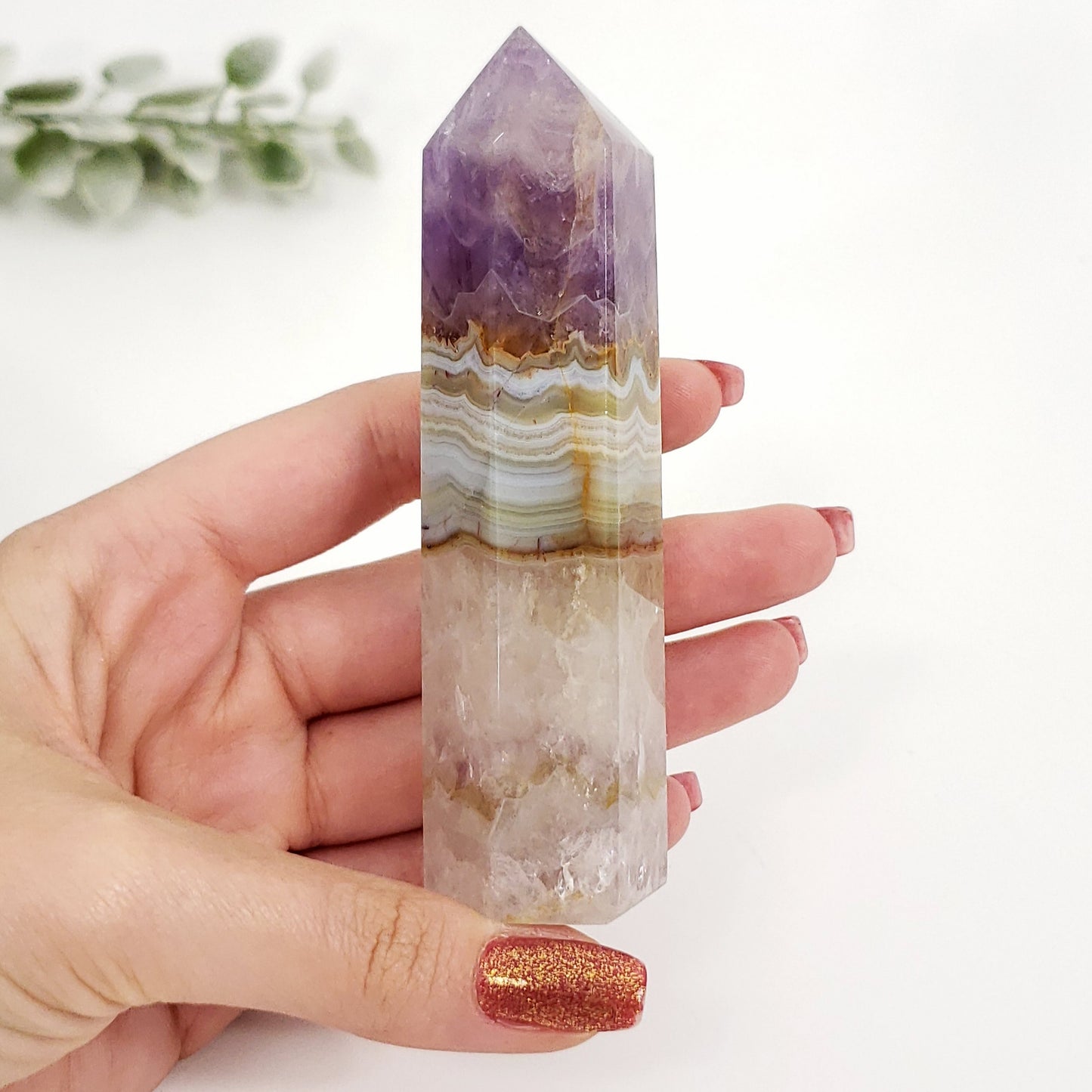 Amethyst Lace Agate Crystal Point