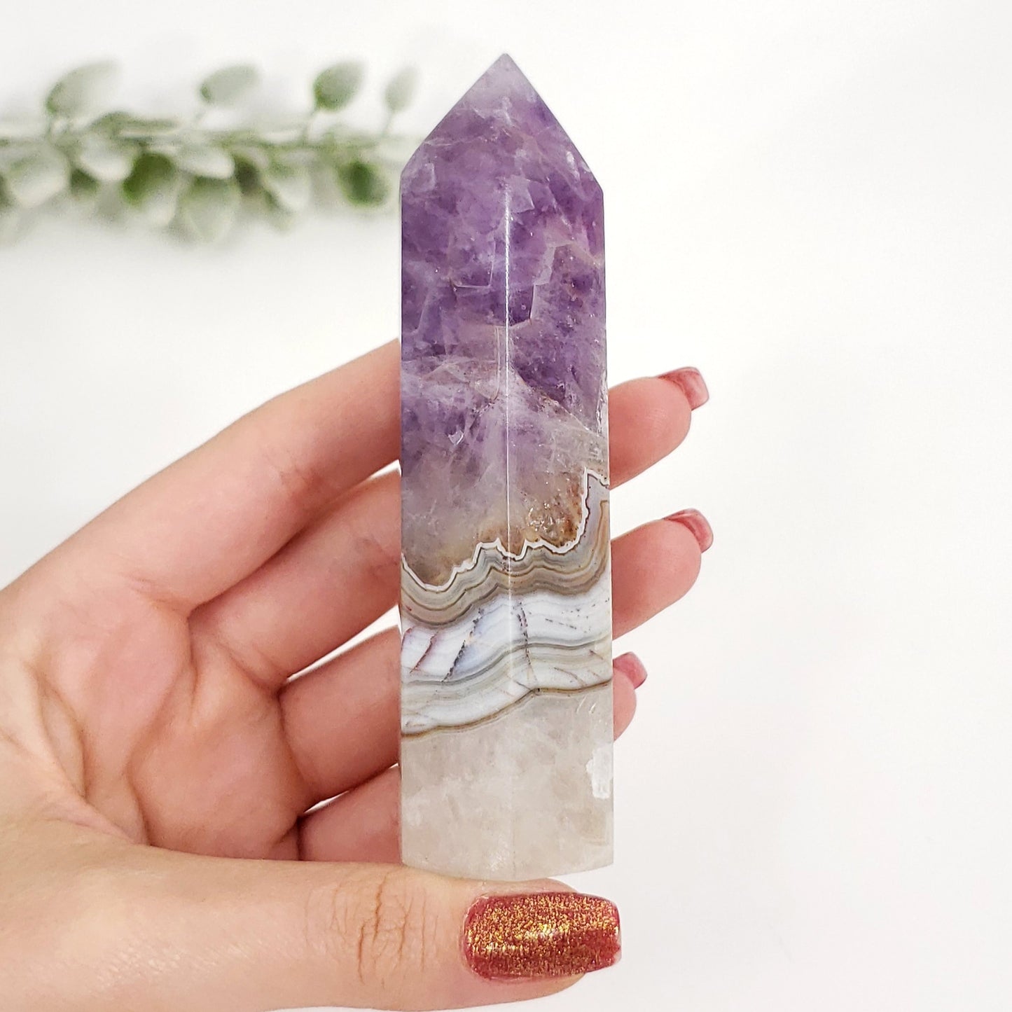 Amethyst Lace Agate Crystal Point