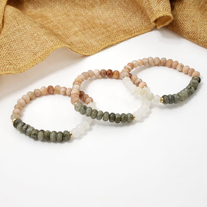 Labradorite, Sunstone & Moonstone Bracelet