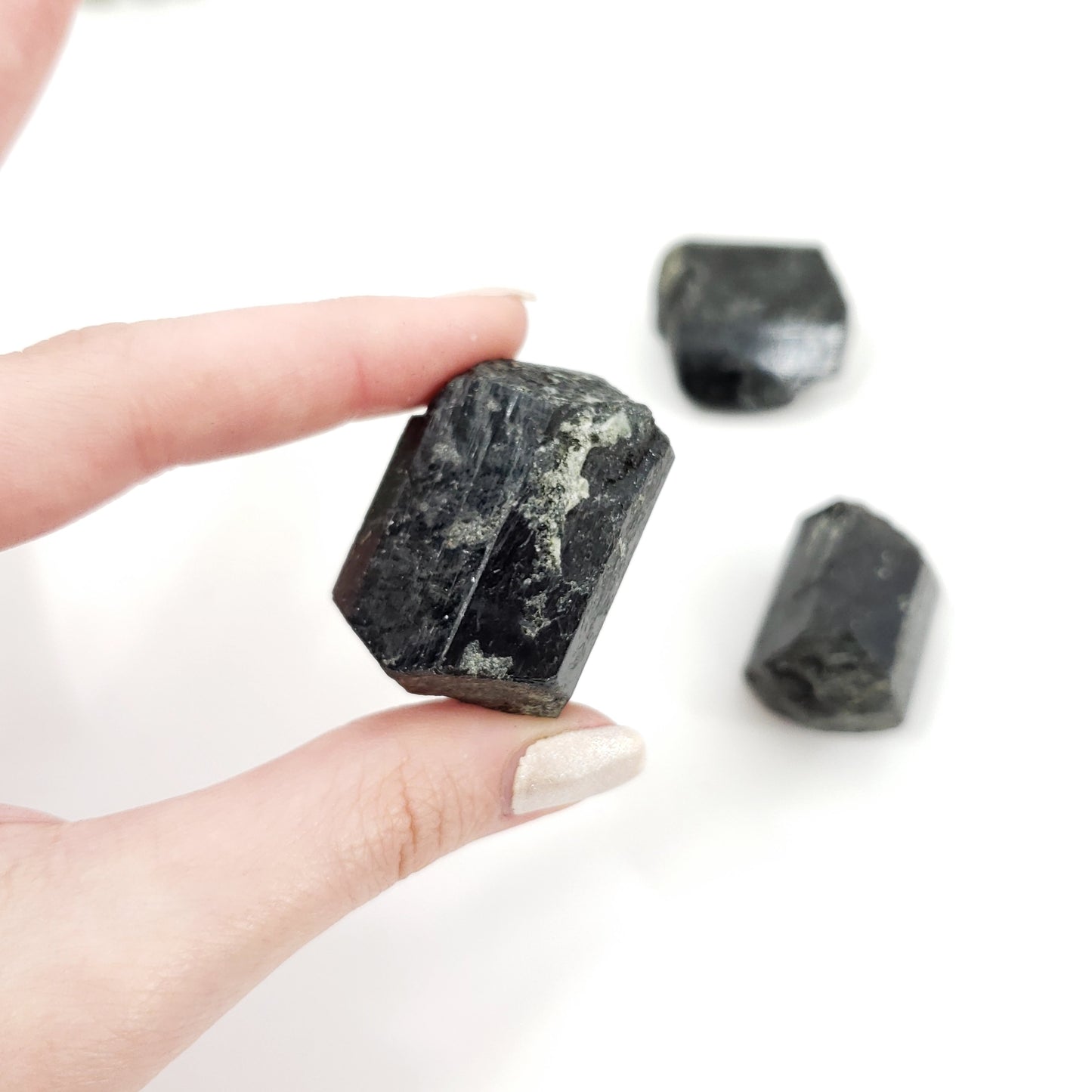 Black Tourmaline Semi-Polished Stones