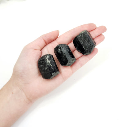 Black Tourmaline Semi-Polished Stones