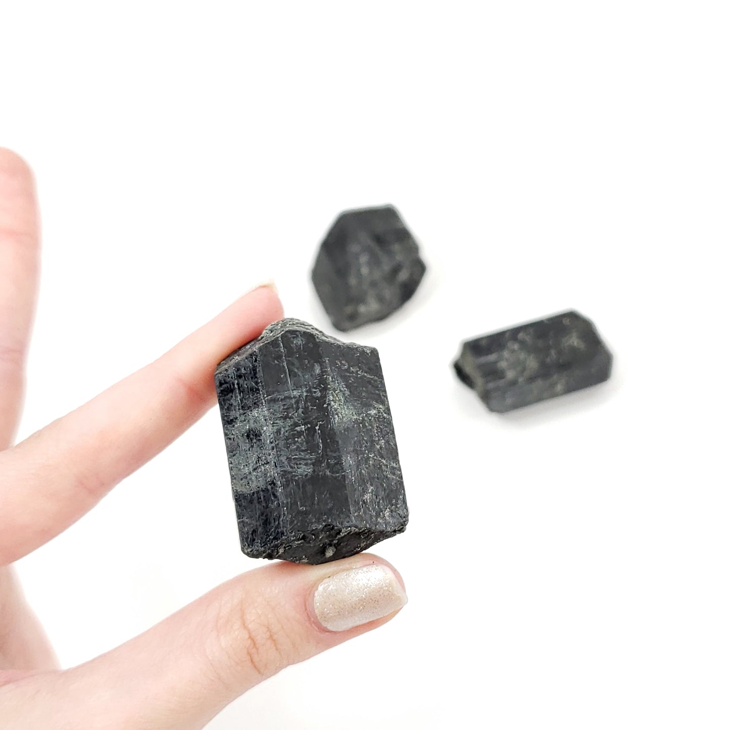 Black Tourmaline Semi-Polished Stones