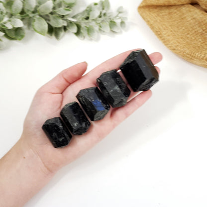 Black Tourmaline Semi-Polished Stones