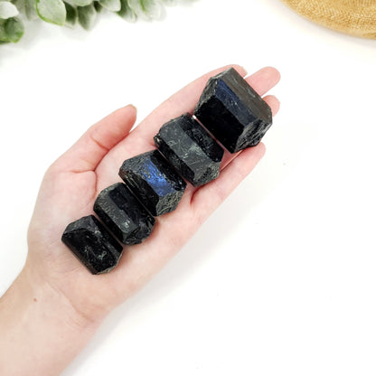 Black Tourmaline Semi-Polished Stones