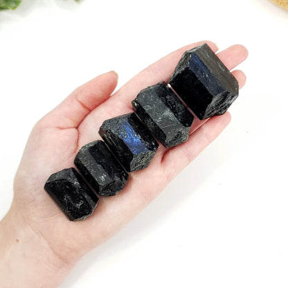 Black Tourmaline Semi-Polished Stones