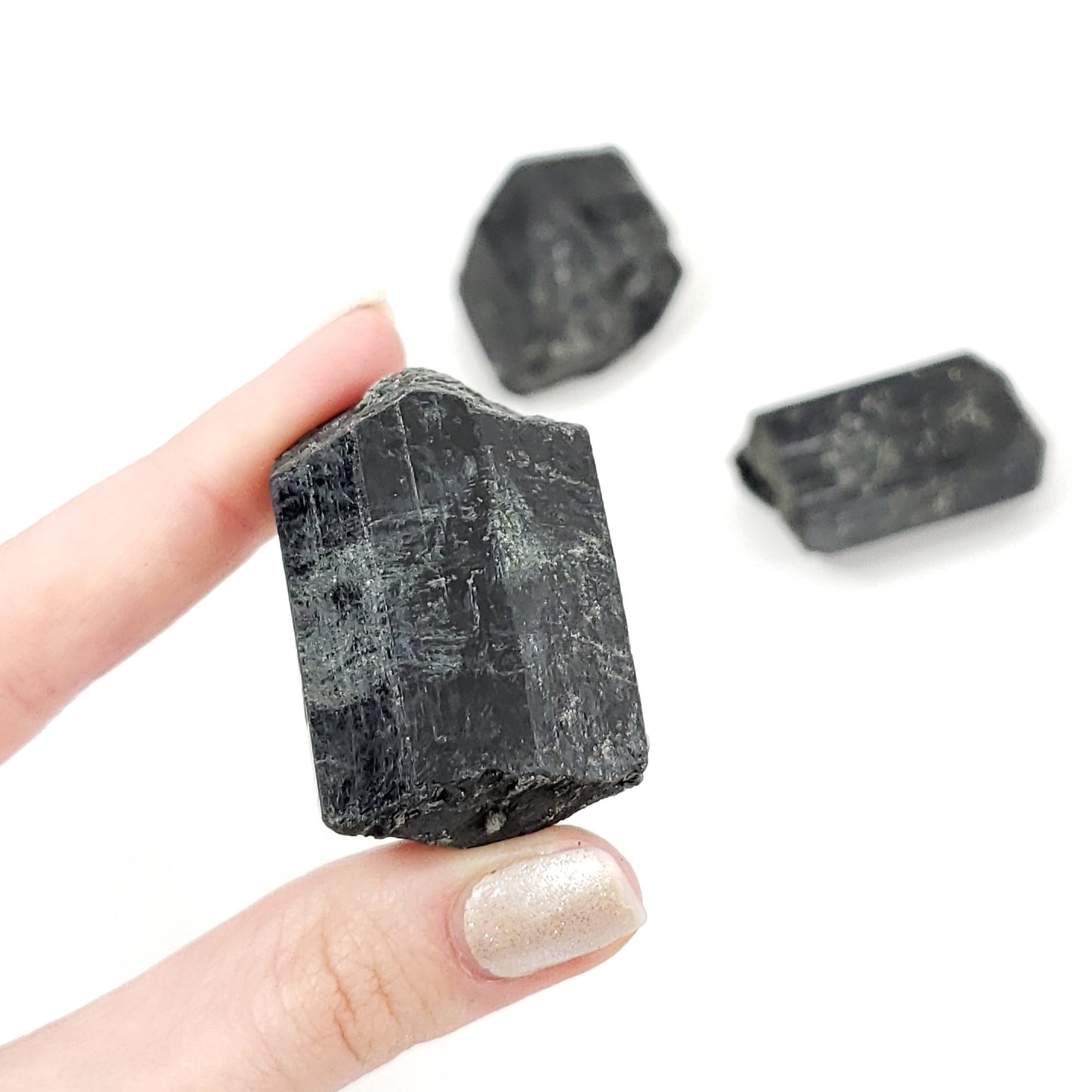 Black Tourmaline Semi-Polished Stones