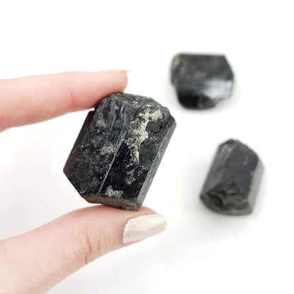 Black Tourmaline Semi-Polished Stones