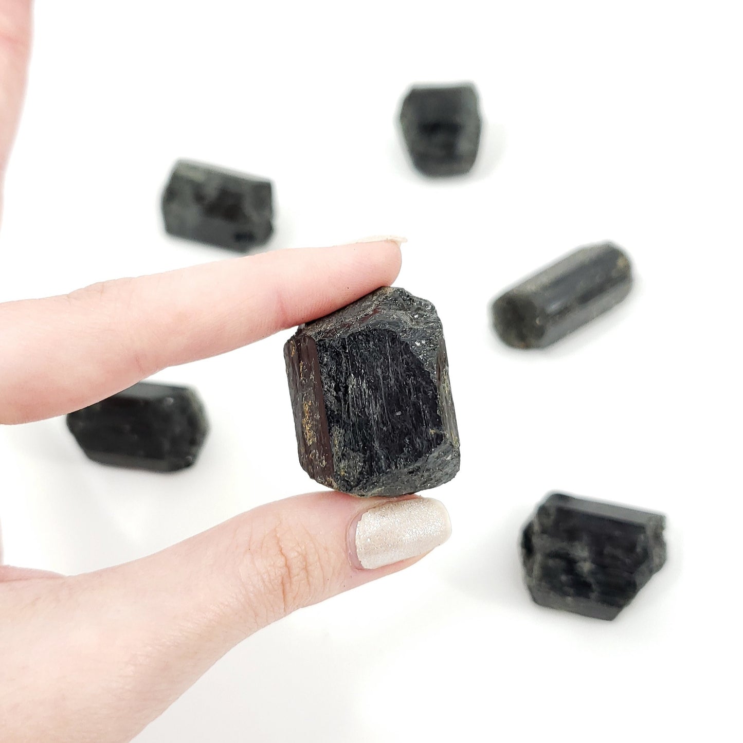 Black Tourmaline Semi-Polished Stones