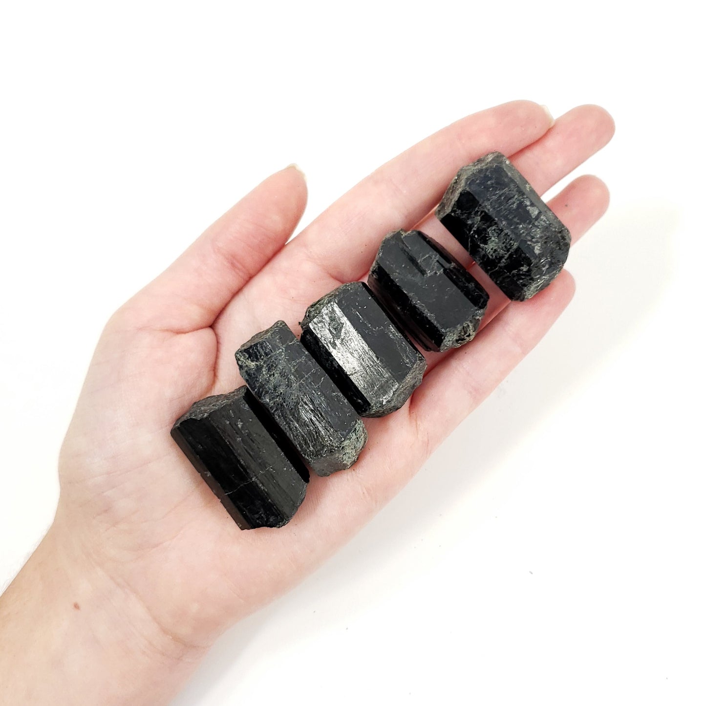 Black Tourmaline Semi-Polished Stones