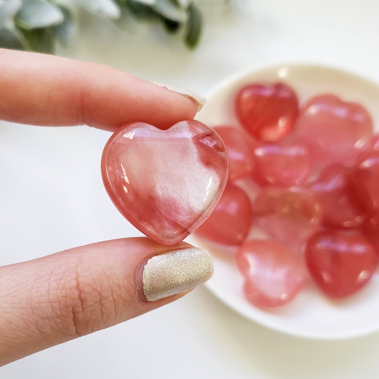 Small Cherry Quartz Heart