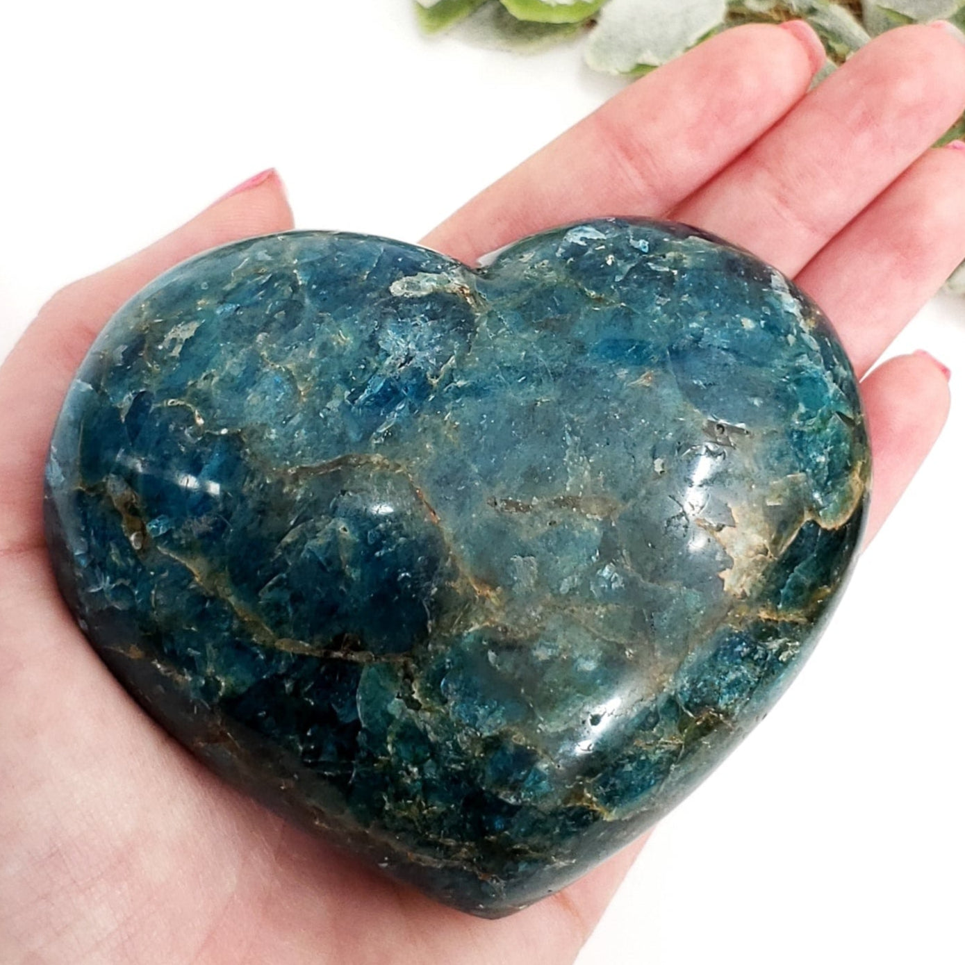 Blue Apatite Crystal Heart