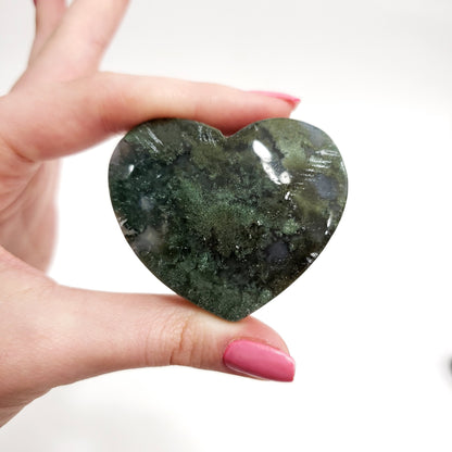 Green Moss Agate Heart