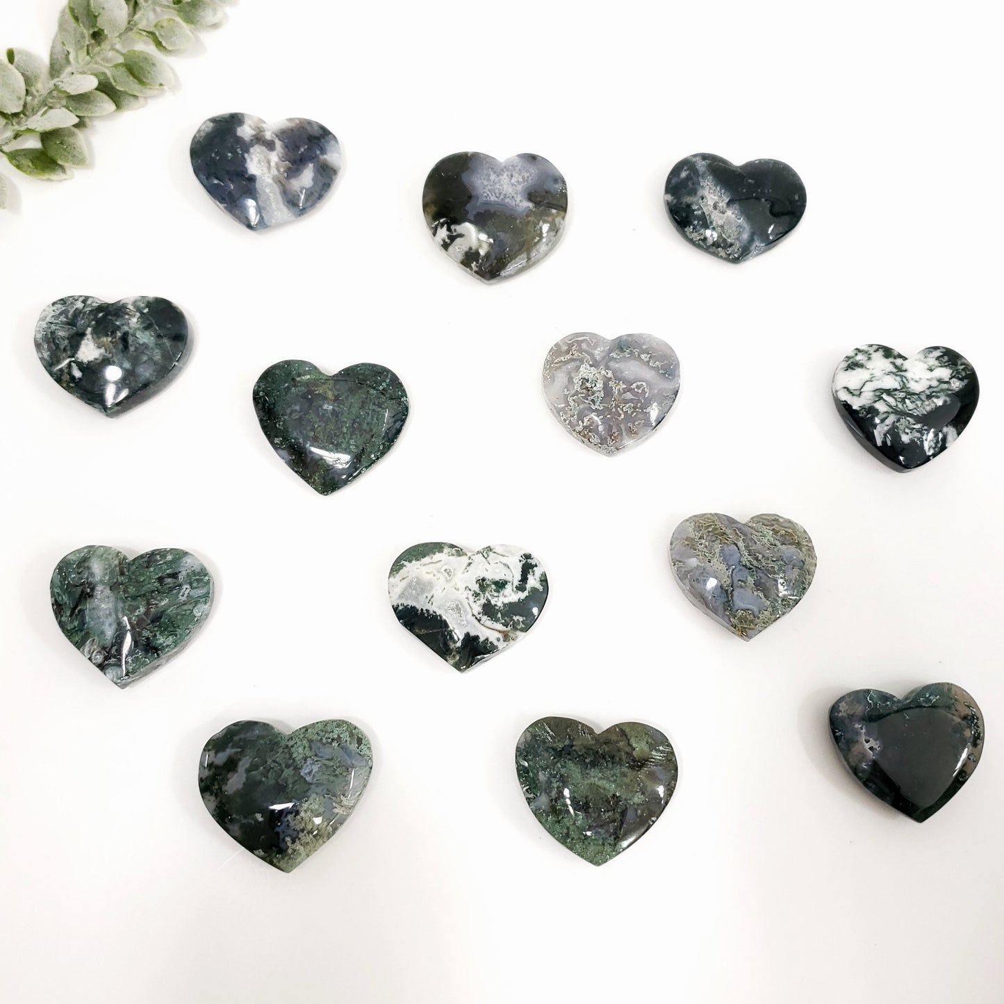 Green Moss Agate Heart