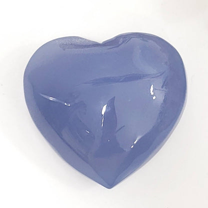 Blue Chalcedony Puffed Heart, 70mm