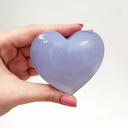 Blue Chalcedony Heart, 66mm