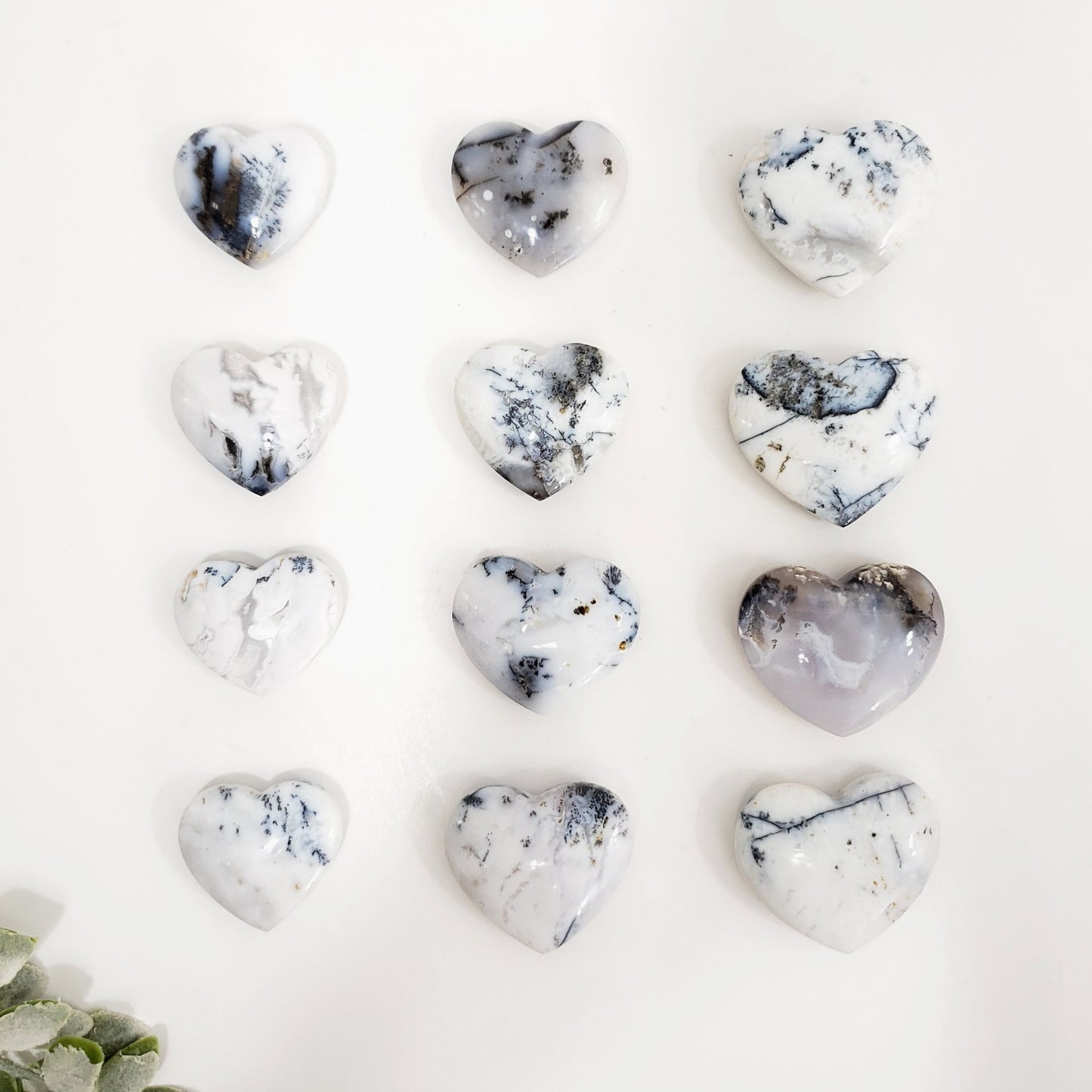 Dendritic Agate Hearts