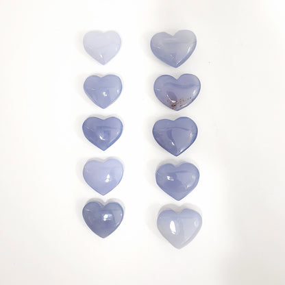 Blue Chalcedony Crystal Hearts