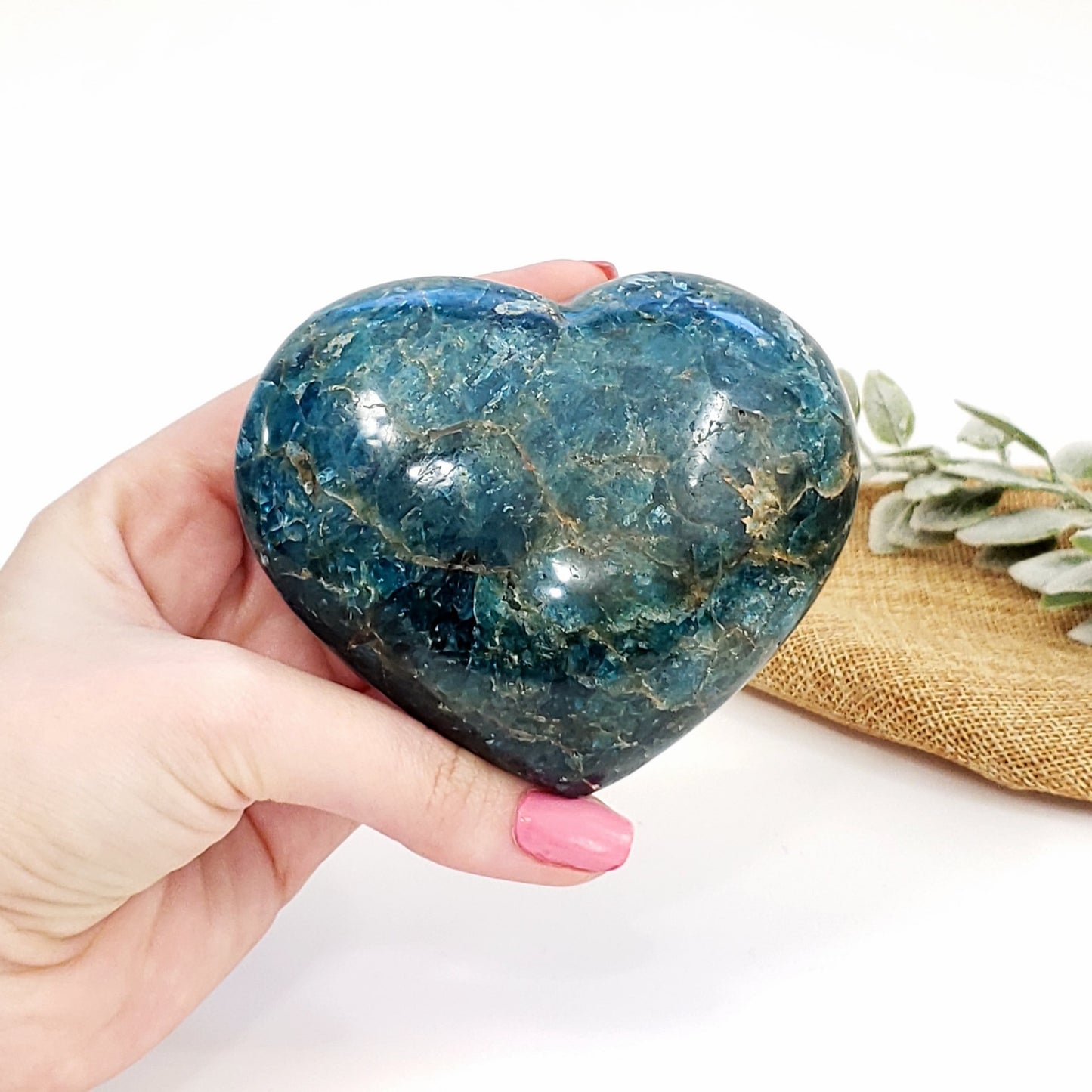 Blue Apatite Crystal Heart