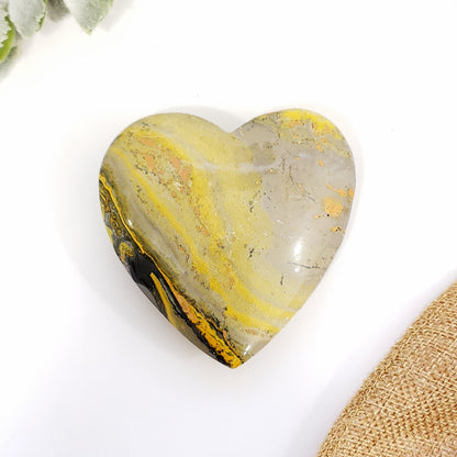 Bumble Bee Jasper Large 80mm Heart