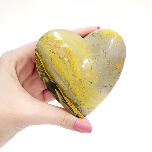 Bumble Bee Jasper Large 80mm Heart