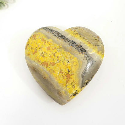 Bumble Bee Jasper Crystal Heart, 83mm