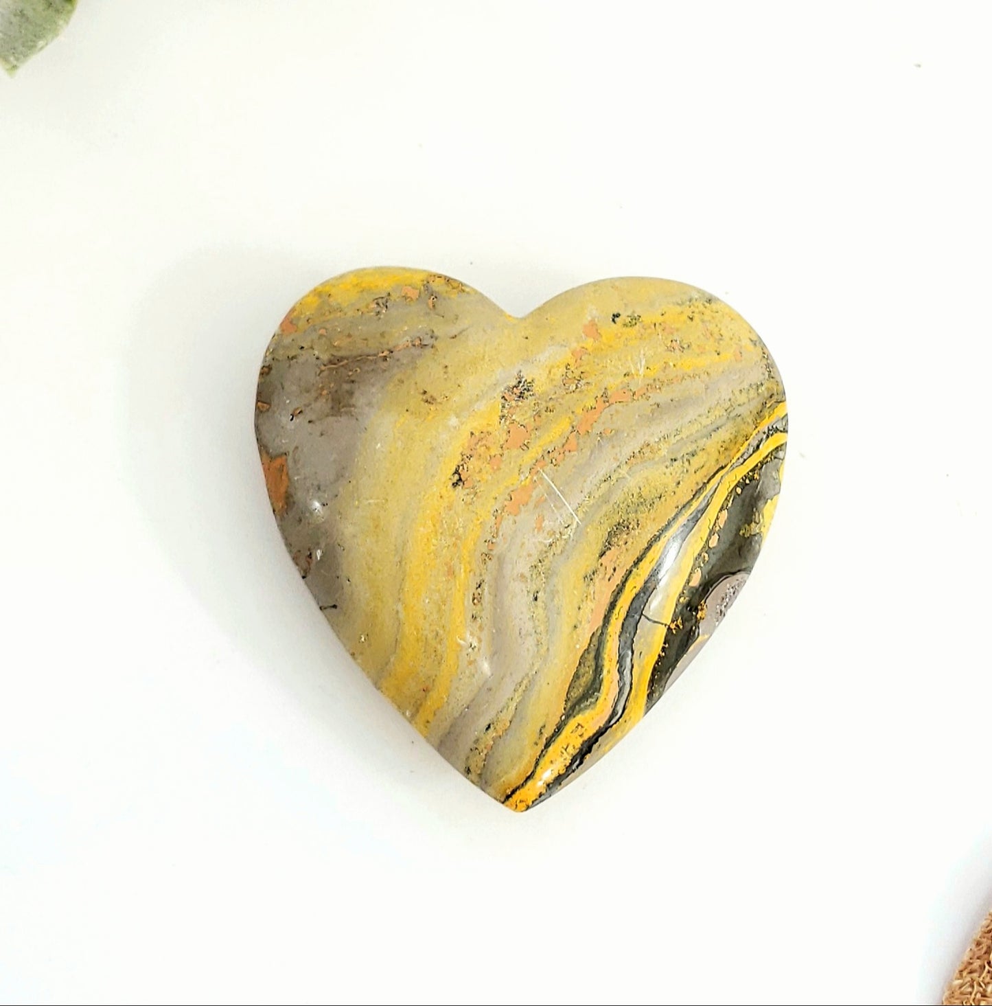 Bumble Bee Jasper Large 80mm Heart