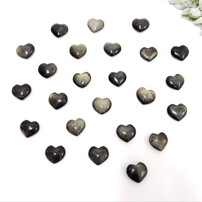 Golden Sheen Obsidian Small Hearts