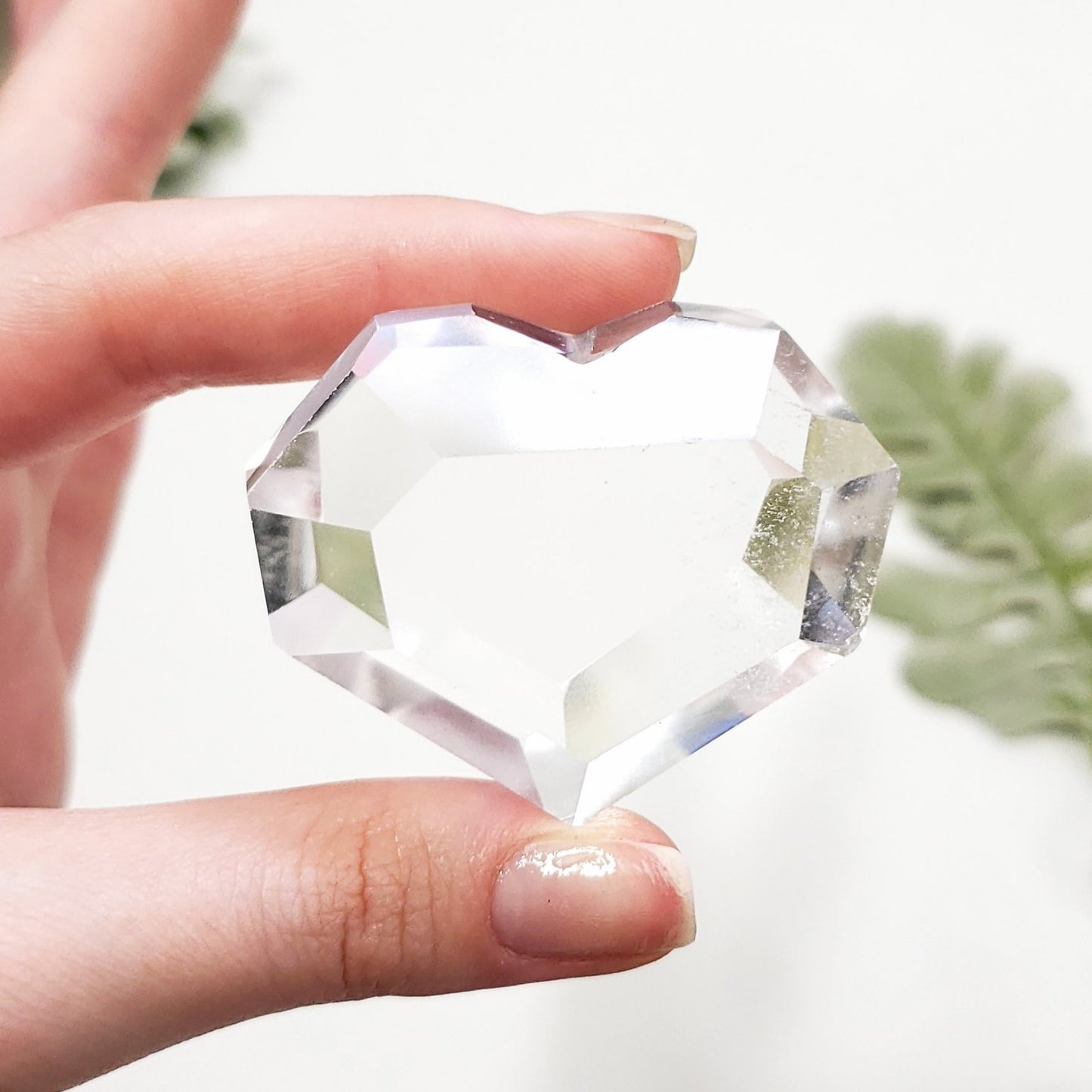 Clear Quartz, Grade-A, Faceted Crystal Hearts