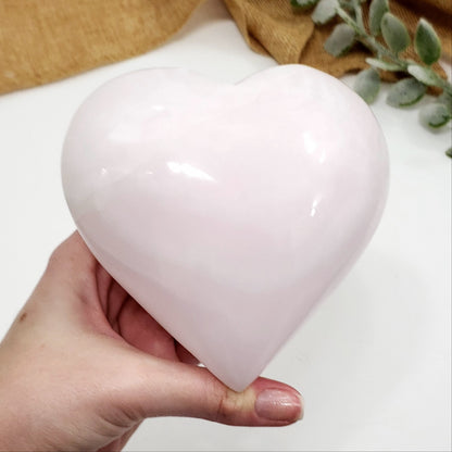 Pink Calcite Crystal Heart