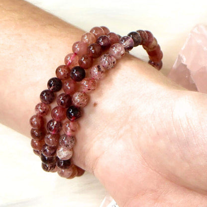 6mm Strawberry Quartz Bracelet