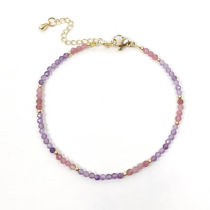 Micro-Faceted Crystal Gemstone Bracelets, Adjustable