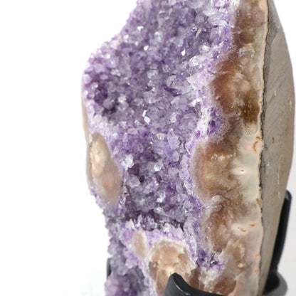 Amethyst Cluster with Pink Amethyst Flowers