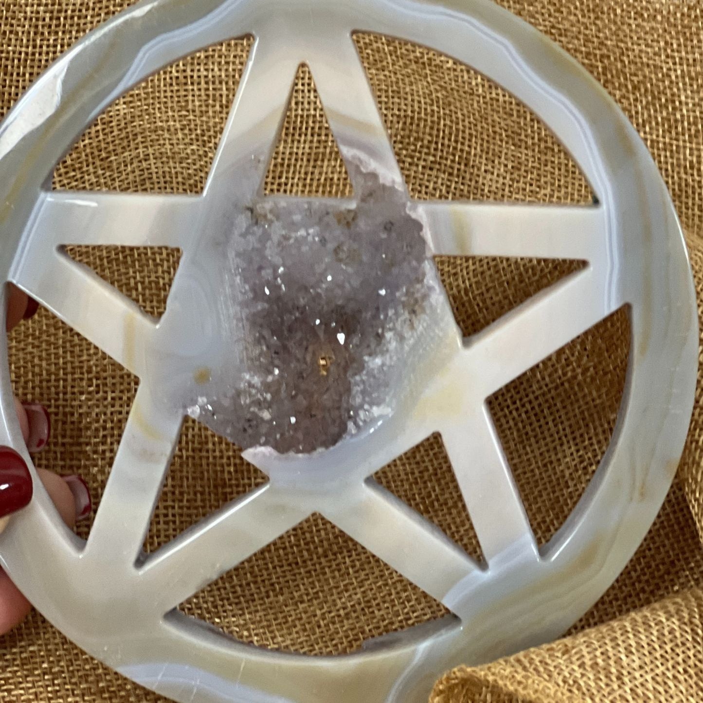 Druzy Amethyst Pentacle (125mm)