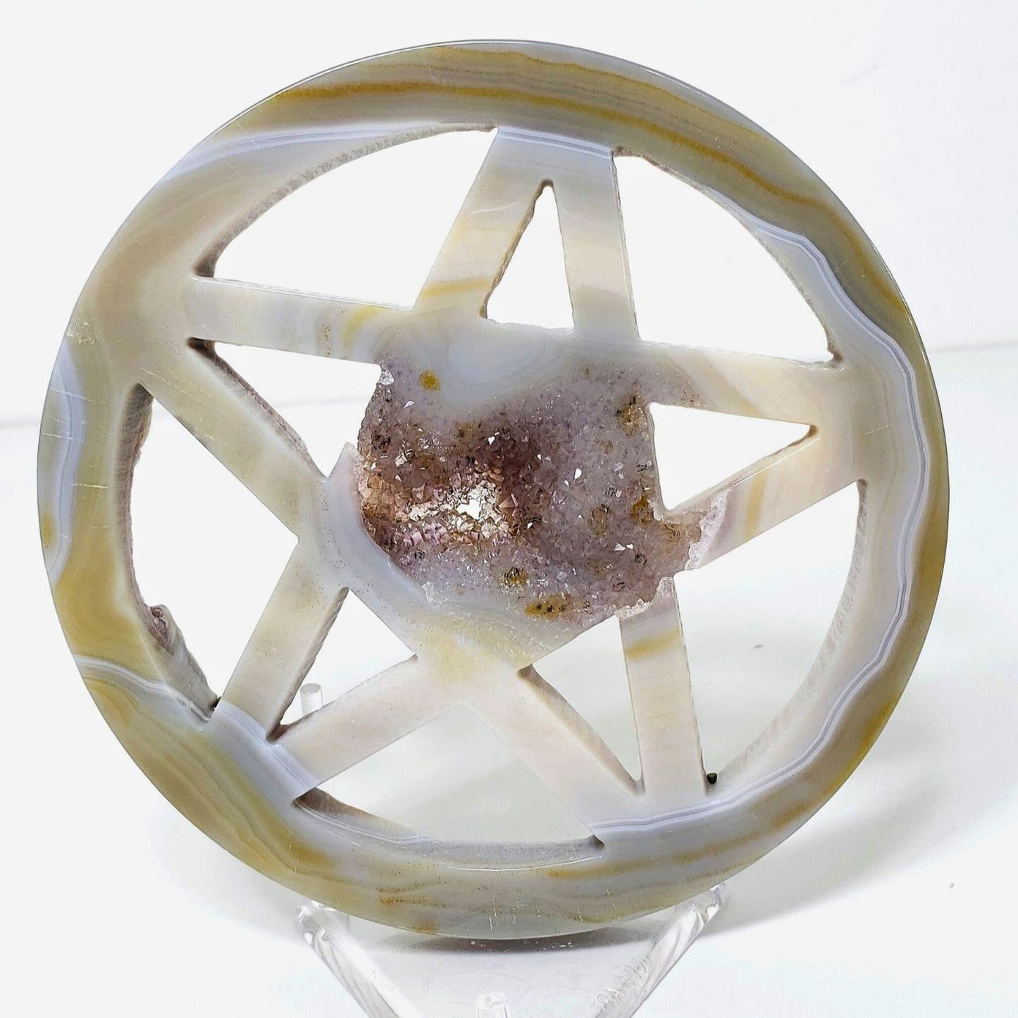 Druzy Amethyst Pentacle (125mm)