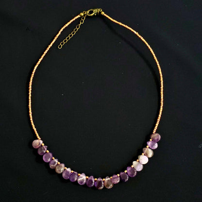 Amethyst Crystal Beaded Necklace