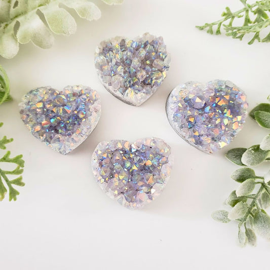 Angel Aura Amethyst Geode Hearts